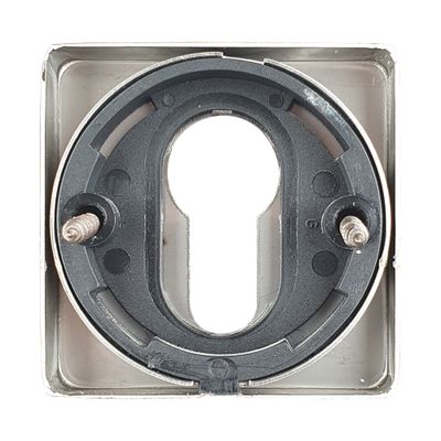 Rosaces de porte carrées à cylindre Mira aluminium nickel mat 50 x 50 mm ALPERTEC