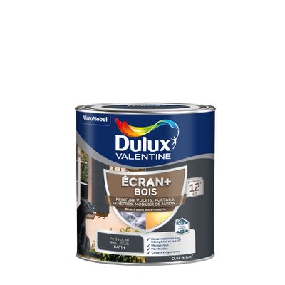 Peinture Ecran+ Bois  Satin Gris Anthracite 0,5 L - DULUX VALENTINE
