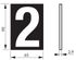 Plaque chiffre 2 adhésive 65 x 90 mm fond bleu THIRARD