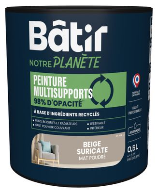 Peinture multi supports mat beige suricate 0,5 L - BATIR NOTRE PLANETE