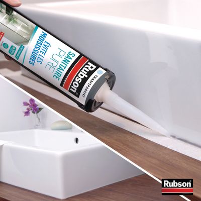 Mastic silicone Sanitaire Pure transparent 280 ml - RUBSON