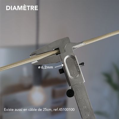 Câble électrique tissu lin 3m - TIBELEC