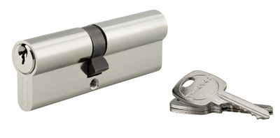 Cylindre de serrure double entrée 40 x 50 mm STD nickelé 3 clés THIRARD