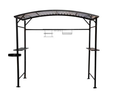 Carport barbecue en acier époxy gris 3,37 m², Livraison à domicile incluse - HABRITA