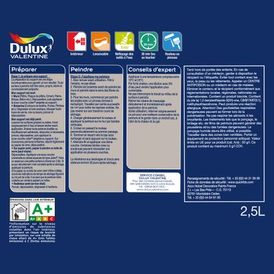 Peinture Crème de Couleur Douceur de l'Aube satin 2,5 L - DULUX VALENTINE