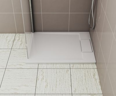Receveur de douche 70x90 cm résine blanc brillant Island - OCEA