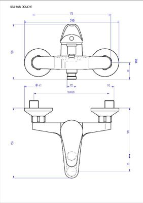 Mitigeur bain et douche NF chromé Kea EUROSANIT
