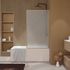 Pare-baignoire pivotant avec profilés décor bois 80x140 cm Japandi Straight AURLANE
