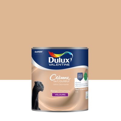 Peinture crème de couleur Beige Chamois velours 0,5L - DULUX VALENTINE
