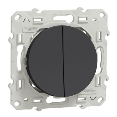 Interrupteur va-et-vient et bouton poussoir anthracite - Odace 2011 SCHNEIDER ELECTRIC