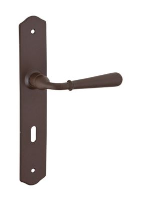 Poignées de porte sur plaques à clé Charon acier rouillé THIRARD