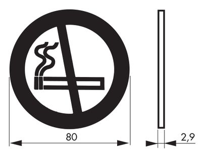 Plaque signalétique adhésive Défense de fumer diamètre 180 mm THIRARD