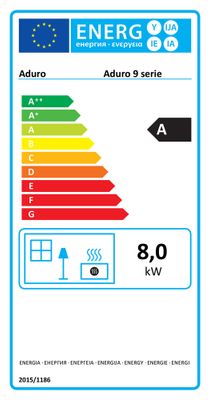 Poêle à bois sur bucher 6 kW ADURO 9.6 7 étoiles flammes vertes - ADURO