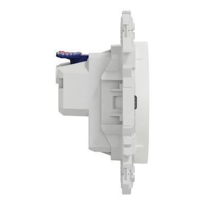 Prise affleurante 2 pôles à bornes automatiques Odace 2025 blanc - SCHNEIDER ELECTRIC