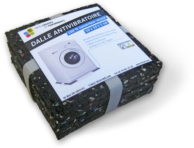 Dalle anti-vibrations 100 x 100 mm épaisseur 10 mm par 4 ID HOME