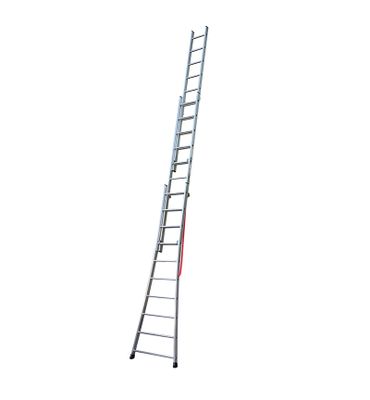 Echelle transformable 3 plans 3 x 10 échelons 6,00 / 6,80 m Premium avec base évasée aluminium - HAILO