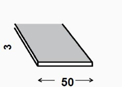 PROFILE PLAT ALUMINIUM ANODISE INCOLORE 50X3MM 2M CQFD
