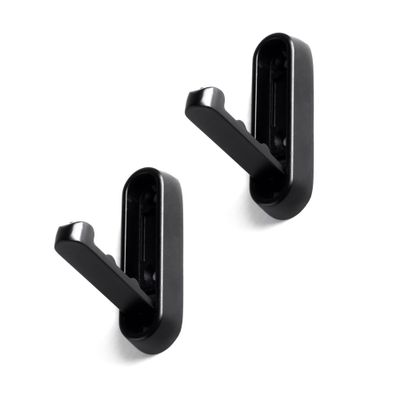 Crochets rabattables en métal noir mat 23 x 72 x 12 mm pour panneaux acoustiques mural par 2 REI