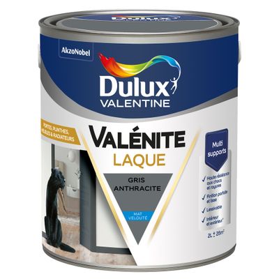 Peinture Boiseries Laque Acrylique Valénite Mat Gris Anthracite 2 L  DULUX VALENTINE