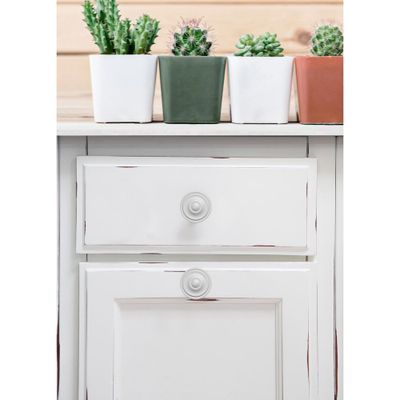 Bouton de meuble Lyonnais rond blanc diamètre 35 mm REI