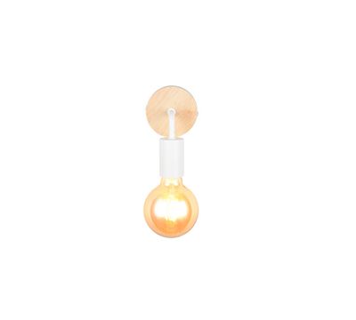 Applique E27 Merida blanc et bois 10W - REALITY