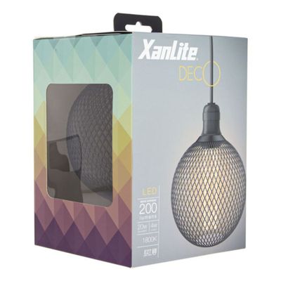 Ampoule LED hologramme motif cage coloris noir et cuivre 4 W = 150 Lumens blanc chaud - XANLITE