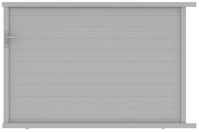 Portail coulissant aluminium BREZINS l.3,50 x l.1,55 gris clair JARDIMAT