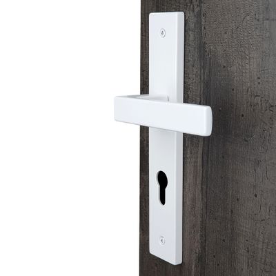 Poignées de porte sur plaques à cylindre Loft blanc ALPERTEC