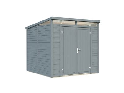 Abri de jardin Palmako Elias bois peint gris Ép.16 mm - 5,6 m² hors-tout - PALMAKO