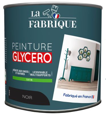 Peinture glycero Noir satin 0,5 L - LA FABRIQUE
