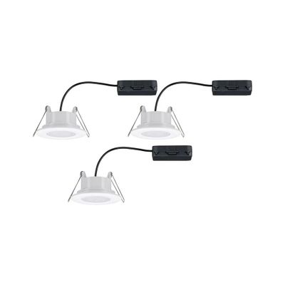 Spots LED encastrables salle de bain IP65 et BBC orientables whiteswitch Blanc par 3 - Calla PAULMANN