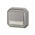 Bouton poussoir inverseur étanche IP55 lumineux + porte-étiquette encastrable Gris - Plexo LEGRAND