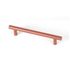 Poignée de meuble cylindrique inox terracotta entraxe 128 mm REI