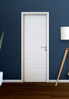Bloc-porte fin de chantier postformé H.204 x l.83 cm décor mélanimé IVOIRE poussant gauche - SMIS