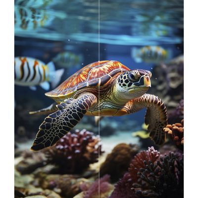 Panneaux muraux de douche 90+90x210 cm tortue DécoDesign Photo - SCHULTE