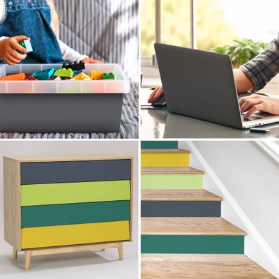 Adhésif décoratif uni anthracite mat 2 x 0,45 m VENILIA