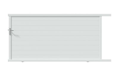 Portail coulissant aluminium BREZINS l.3,50 x l.1,55 blanc JARDIMAT