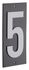 Plaque chiffre 5  à visser 56 x 130 mm fond noir THIRARD