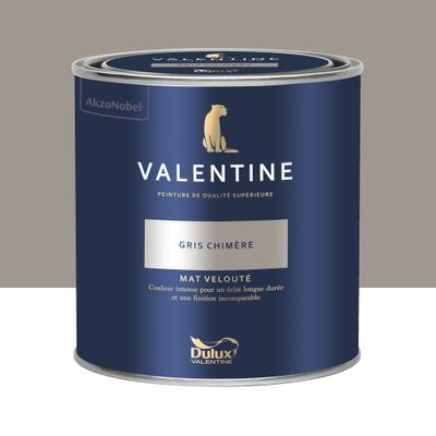 Peinture Valentine Mat Velouté Gris Chimère 0,5 L - DULUX VALENTINE