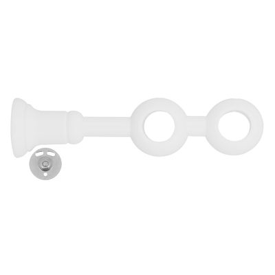 Support double à oeil en bois diam 28 mm Finition Blanc laqué - MOBOIS
