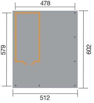 Carport -  607 - 316 x 115 cm - remise intégrée 6,50 m² Livraison gratuite domicile WEKA