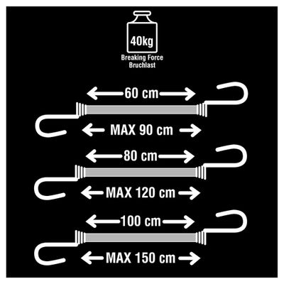 Tendeurs de différentes longueurs par 6 MASTER LOCK