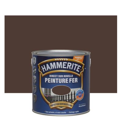 Peinture fer extérieur direct sur rouille finition martelé châtaigne 2,5 L - HAMMERITE