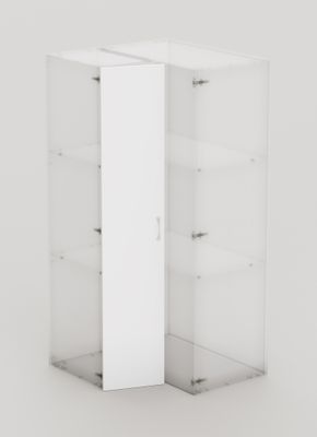Porte battante d'angle Creo blanc 2012 x 398 mm OFITRES