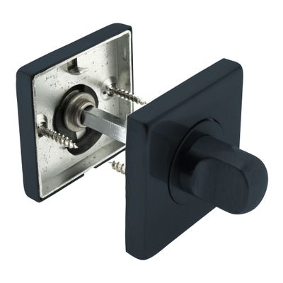 Rosaces de porte carrées à condamnation Mira noir mat 50 x 50 mm ALPERTEC