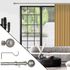 Kit de tringle à rideaux extensible en métal de 1.20 à 2.10 m diam 19 mm Finition Nickel brossé - MOBOIS