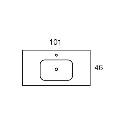 Plan vasque de salle de bains New Onix L100 x H19 x P46 cm céramique blanc