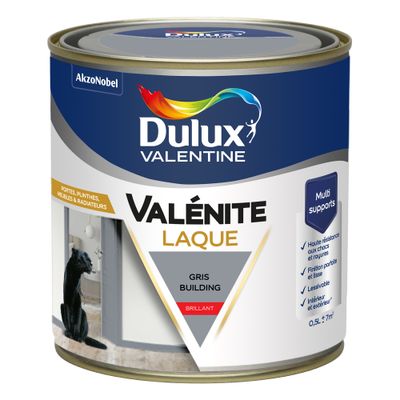 Peinture Boiseries Laque Acrylique Valénite Brillant Gris Building 0,5 L  DULUX VALENTINE