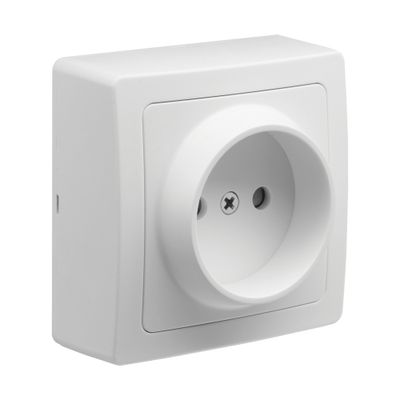 Prise 2 pôles en saillie Blok blanc - DEBFLEX