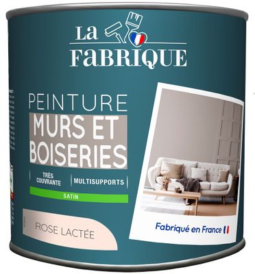 Peinture mur et boiserie Rose Lactée satin 0,5 L - LA FABRIQUE